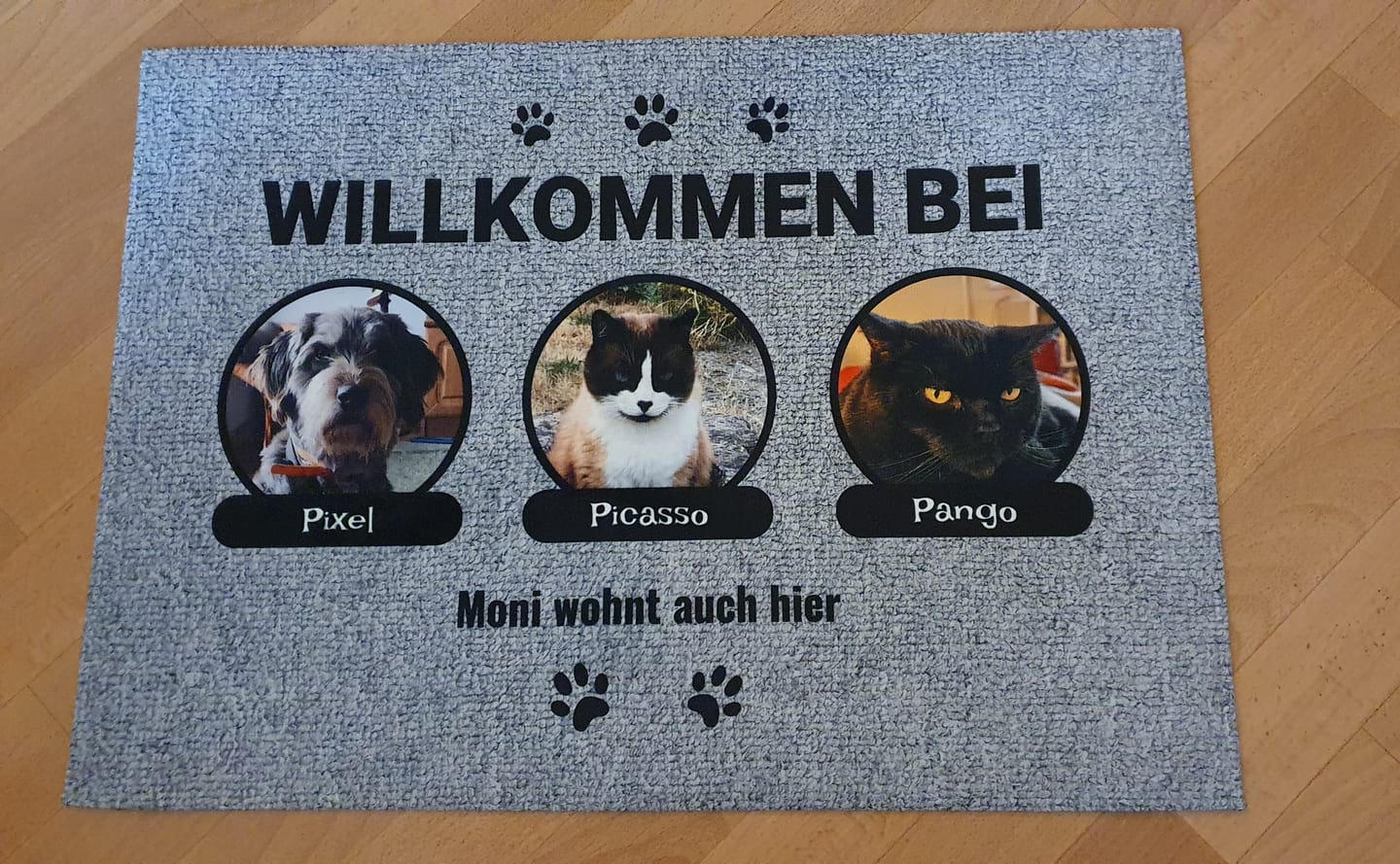 Customer photo review of Foto mit Namensschild - Individuelle Fußmatte