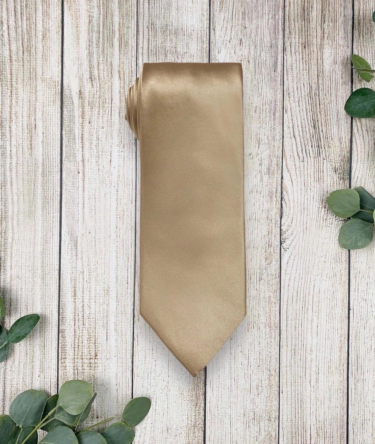 Customer photo review of Champagne Satin Necktie
