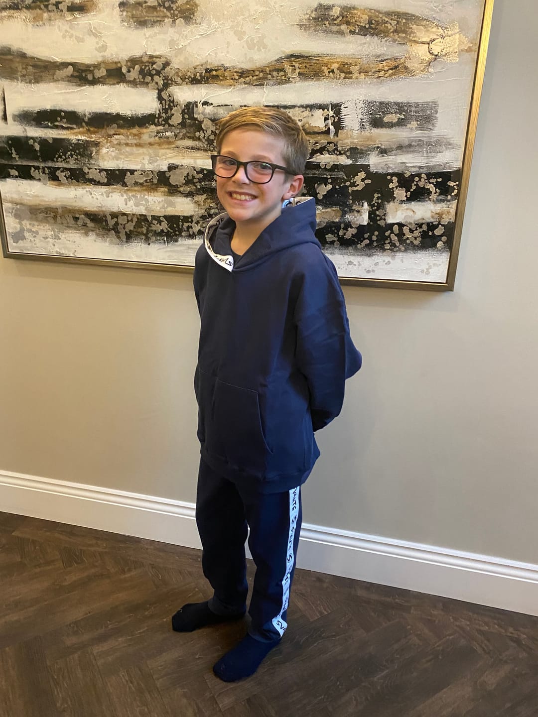 Customer photo review of Boys Core Earthknit™ Hoodie | Regenerative Cotton