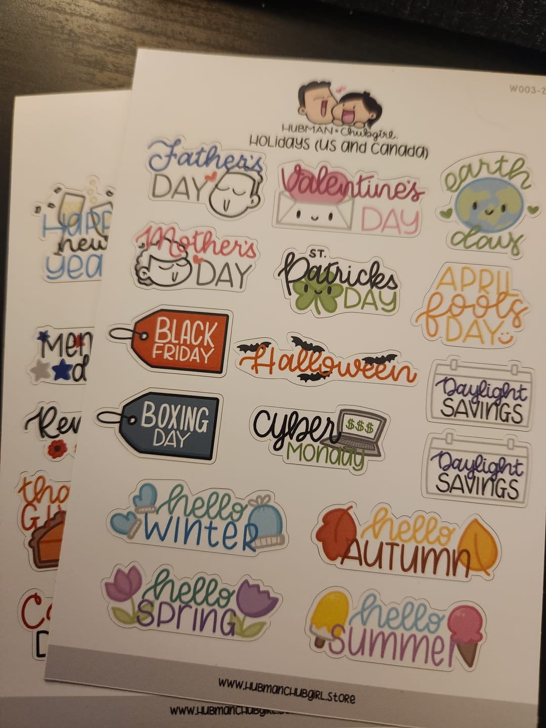 Customer photo review of Holidays Planner Stickers Set