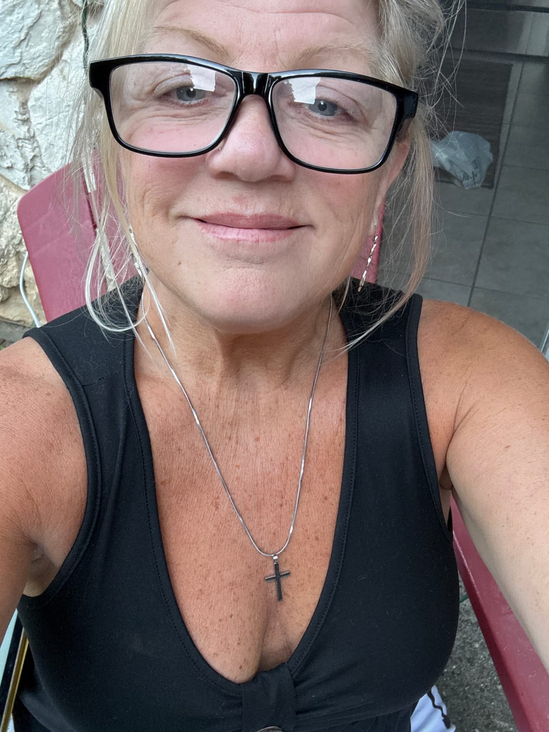 Customer photo review of Classic Cross & Square Chain