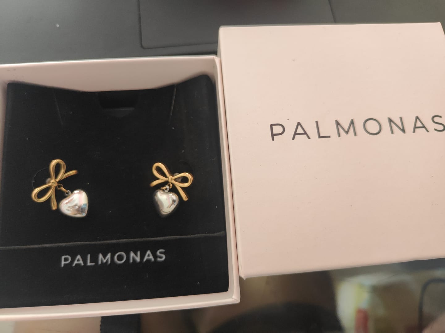Customer photo review of Bi-metal Wrapped With Love Earrings