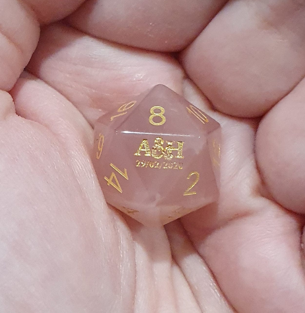 Customer photo review of Custom Anniversary D20 Dice