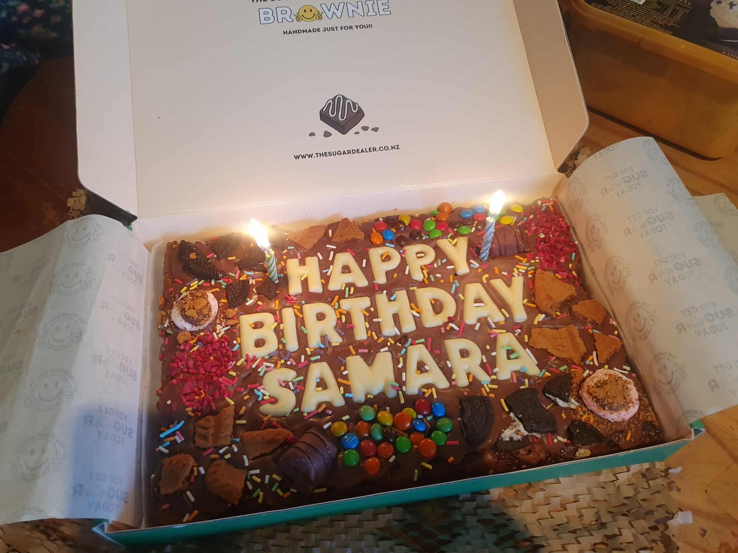 Customer photo review of Mega custom message loaded brownie