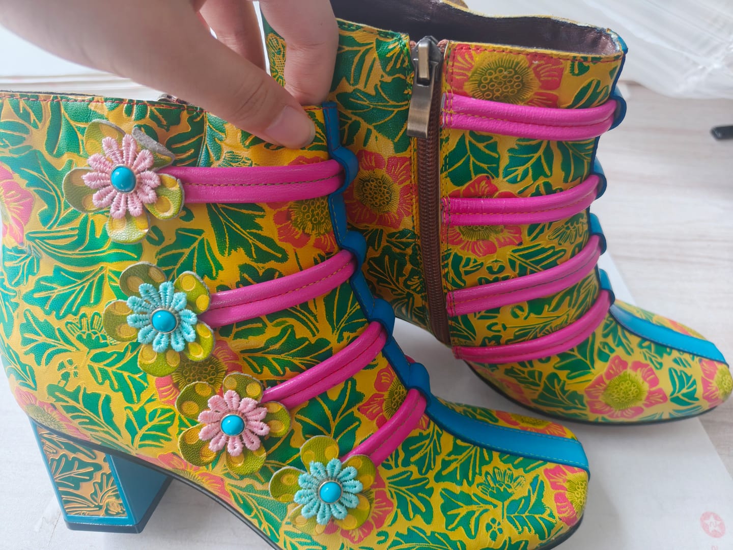 Customer photo review of Bloom Fantasy Ankle Boots