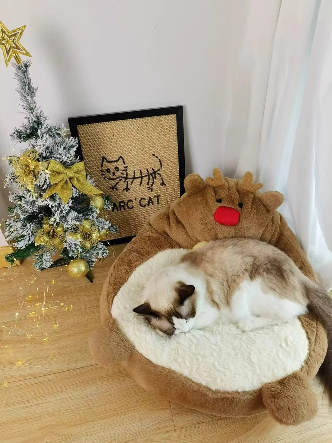 Customer photo review of Chritstmas Reindeer Pet Calming Bed