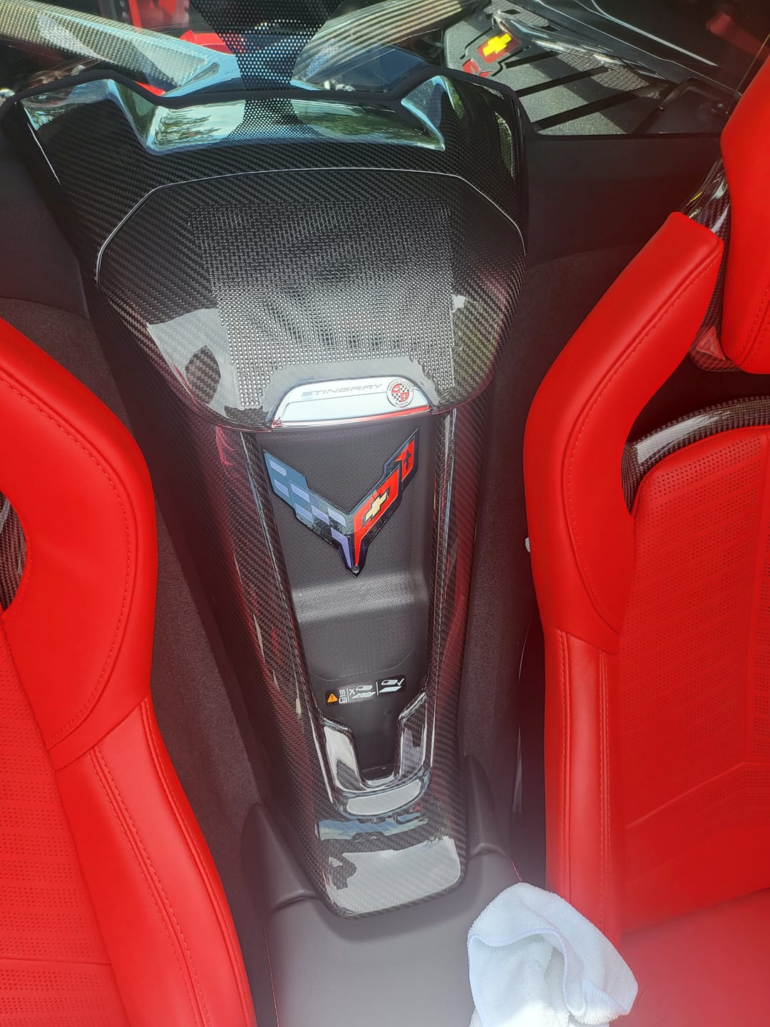 Customer photo review of C8 2020+ Chevy Corvette Waterfall Speaker Trim Carbon Fiber Cover with Corvette Logo
