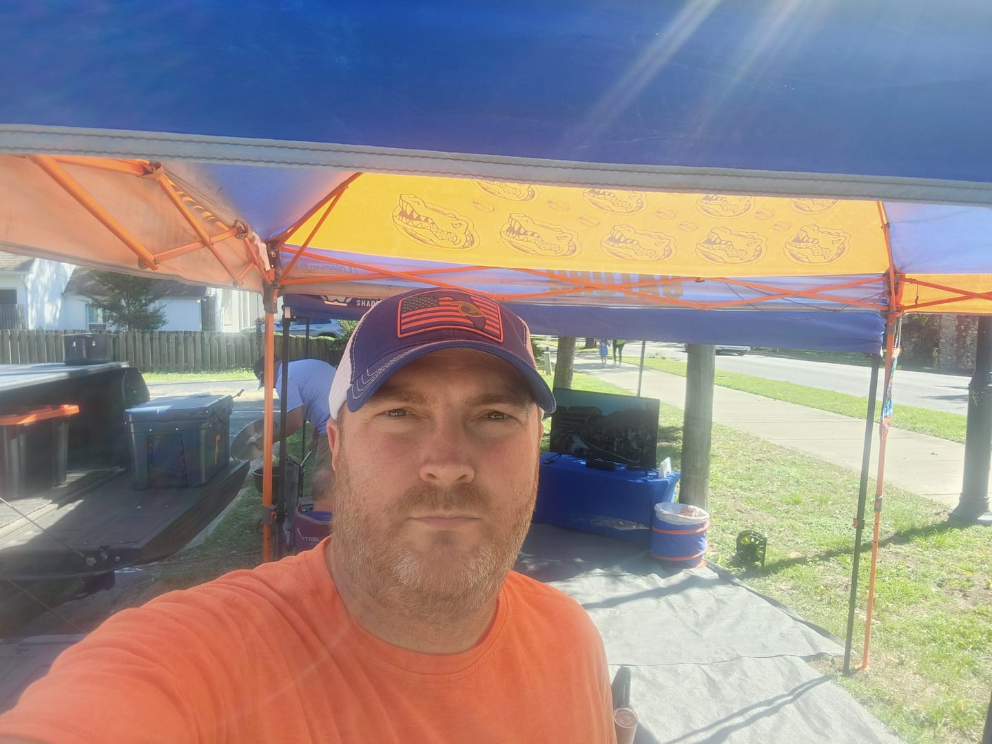 Customer photo review of Richardson 111 Blue FL Performance Trucker Hat