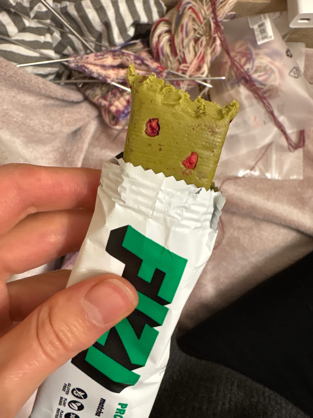 Customer photo review of Matcha + Raspberry