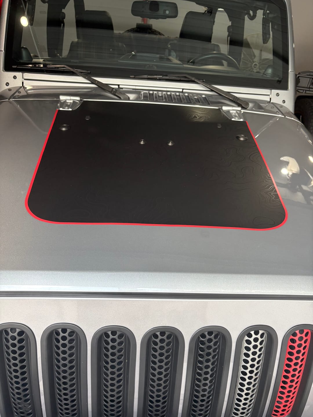 Customer photo review of Hood Graphic for Wrangler JK | Black Topo
