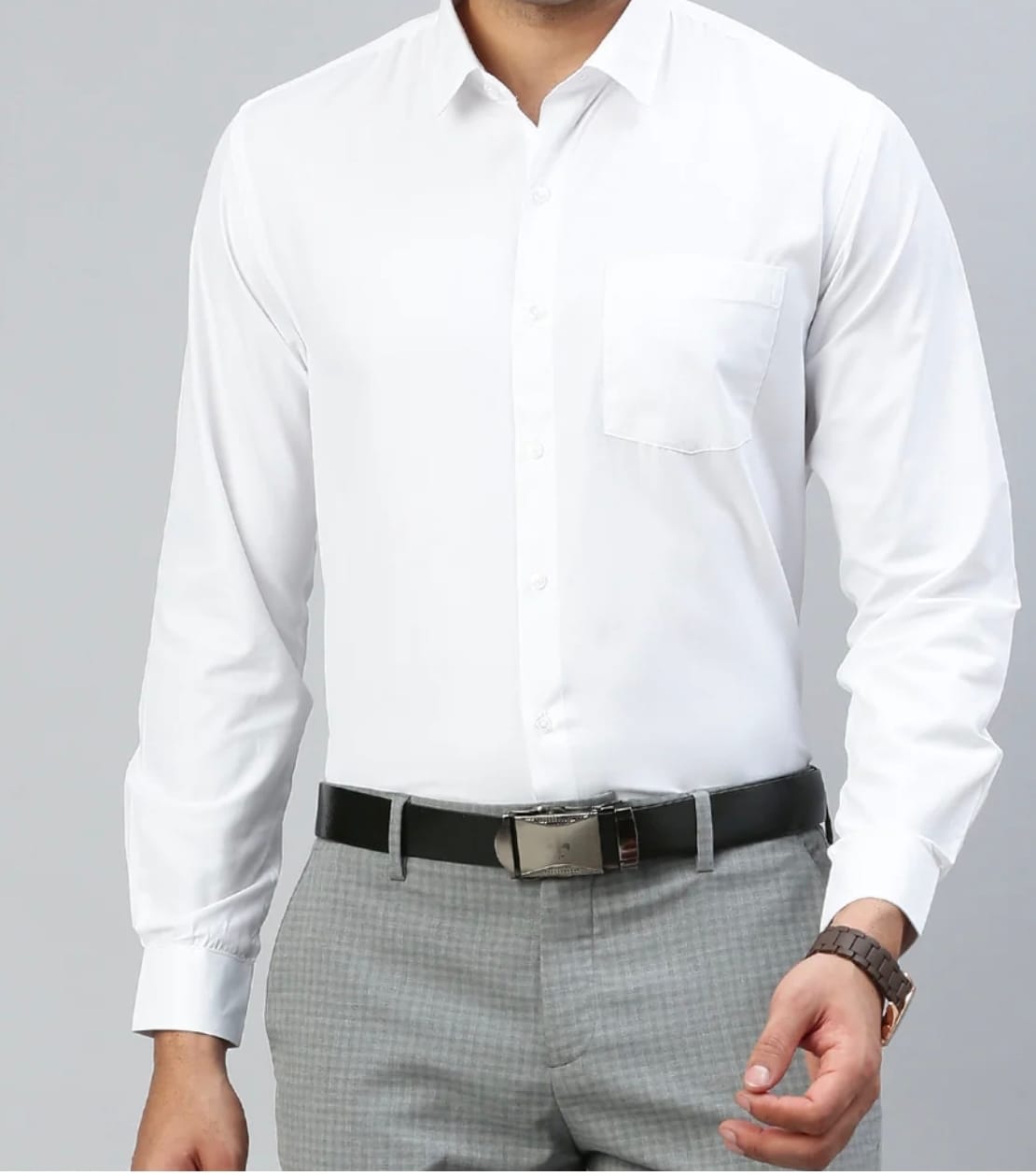 Customer photo review of User Cotton - 100% Cotton Formal White Shirts Pack Of 2 Combo For Men | Uathayam