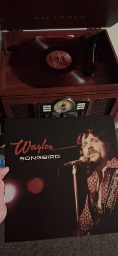 Customer photo review of Waylon Jennings "Songbird" Cowboy Red Smoke Vinyl LP Pre-Order