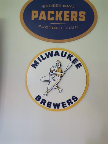Customer photo review of Milwaukee Brewers "1970 BARREL MAN" 3D Vintage Metal Wall Art