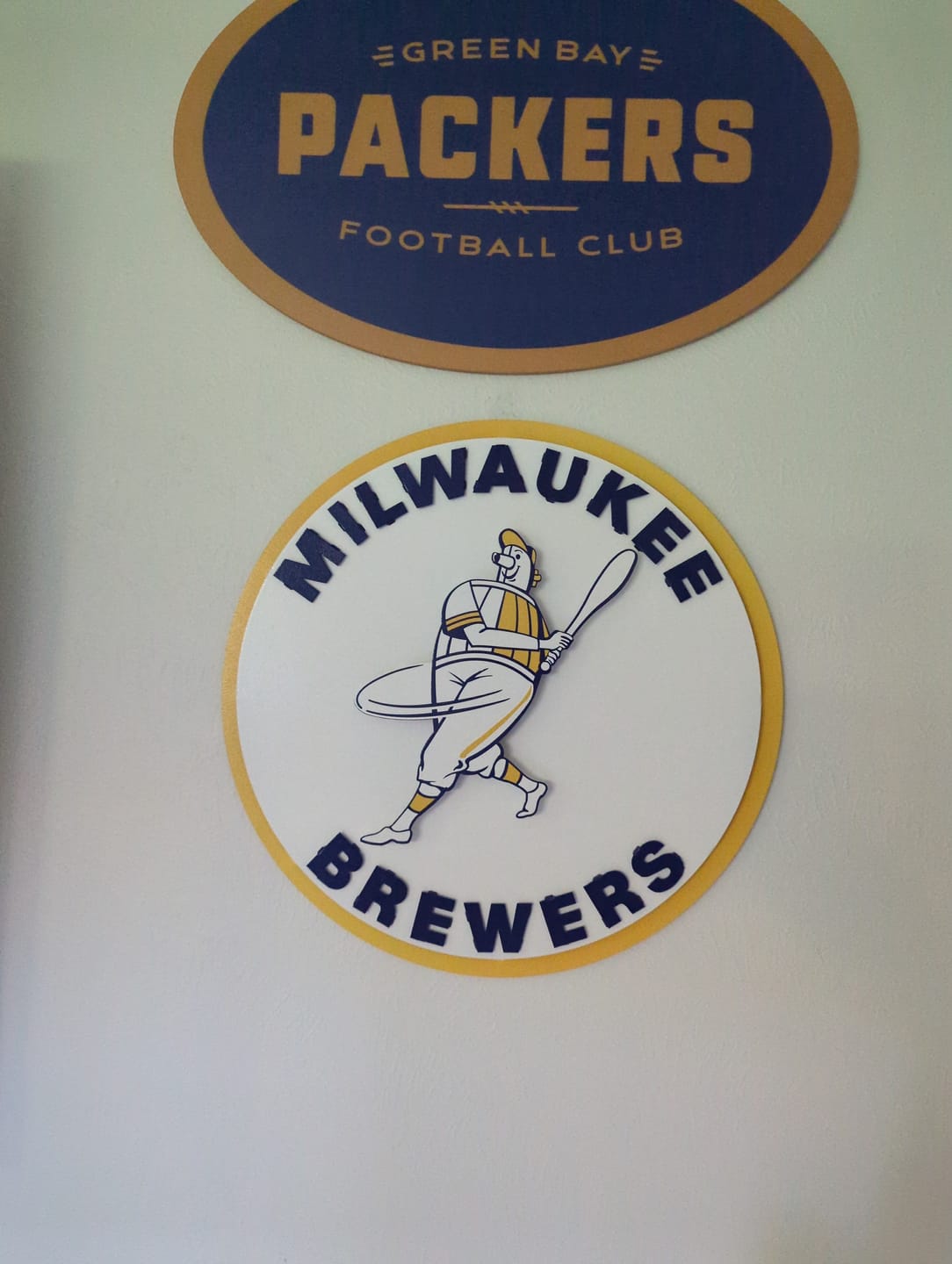 Customer photo review of Milwaukee Brewers "1970 BARREL MAN" 3D Vintage Metal Wall Art