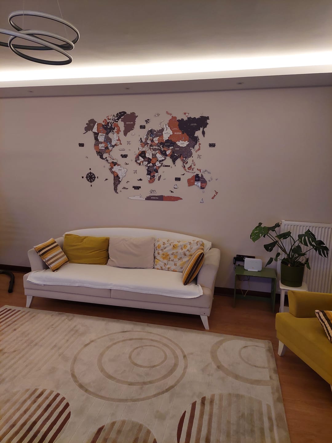 Customer photo review of 3D Ahşap Dünya Haritası Renkli UV Baskı (Soil)