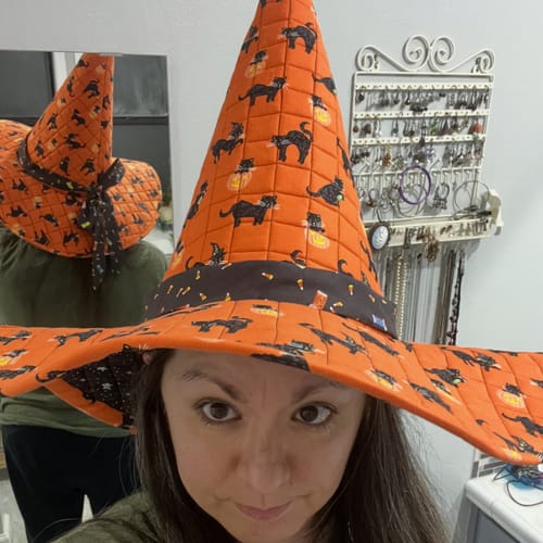 Customer photo review of Spellbound Quilted Witch Hat Sewing Pattern | Digital PDF Pattern