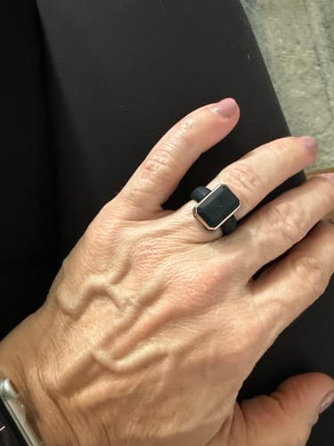 Customer photo review of Emerald Collection- Silicone Rings with Metal Frame - Patented Design