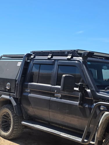 Customer photo review of Slim Line Weather Shields to Suit Toyota LandCruiser 70 Series