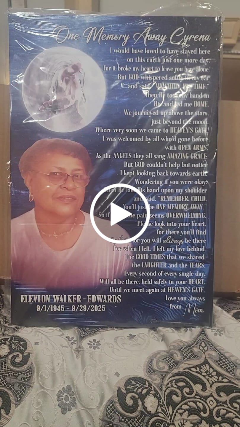 Customer video review of Personalized Canvas Prints, Custom Photo And Name, Memorial Gift, Sympathy Gifts, Remembrance Gifts, Remembrance Gifts Dem Canvas