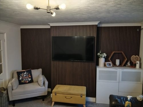 Customer photo review of Premium Acoustic Slatted Wall Panel (Multiple Colours)