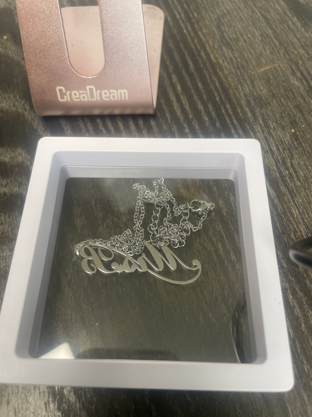 Customer photo review of Infinity Name Necklace