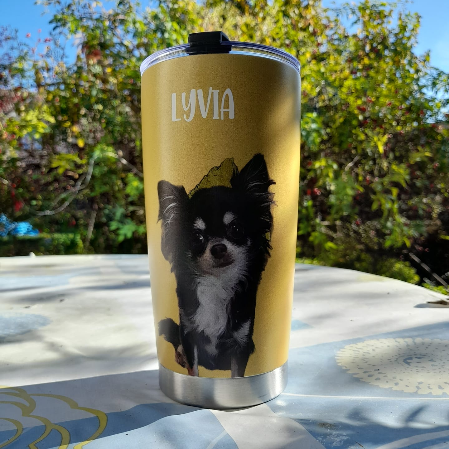 Customer photo review of Portrait d'animal de compagnie - Mug isotherme personnalisé