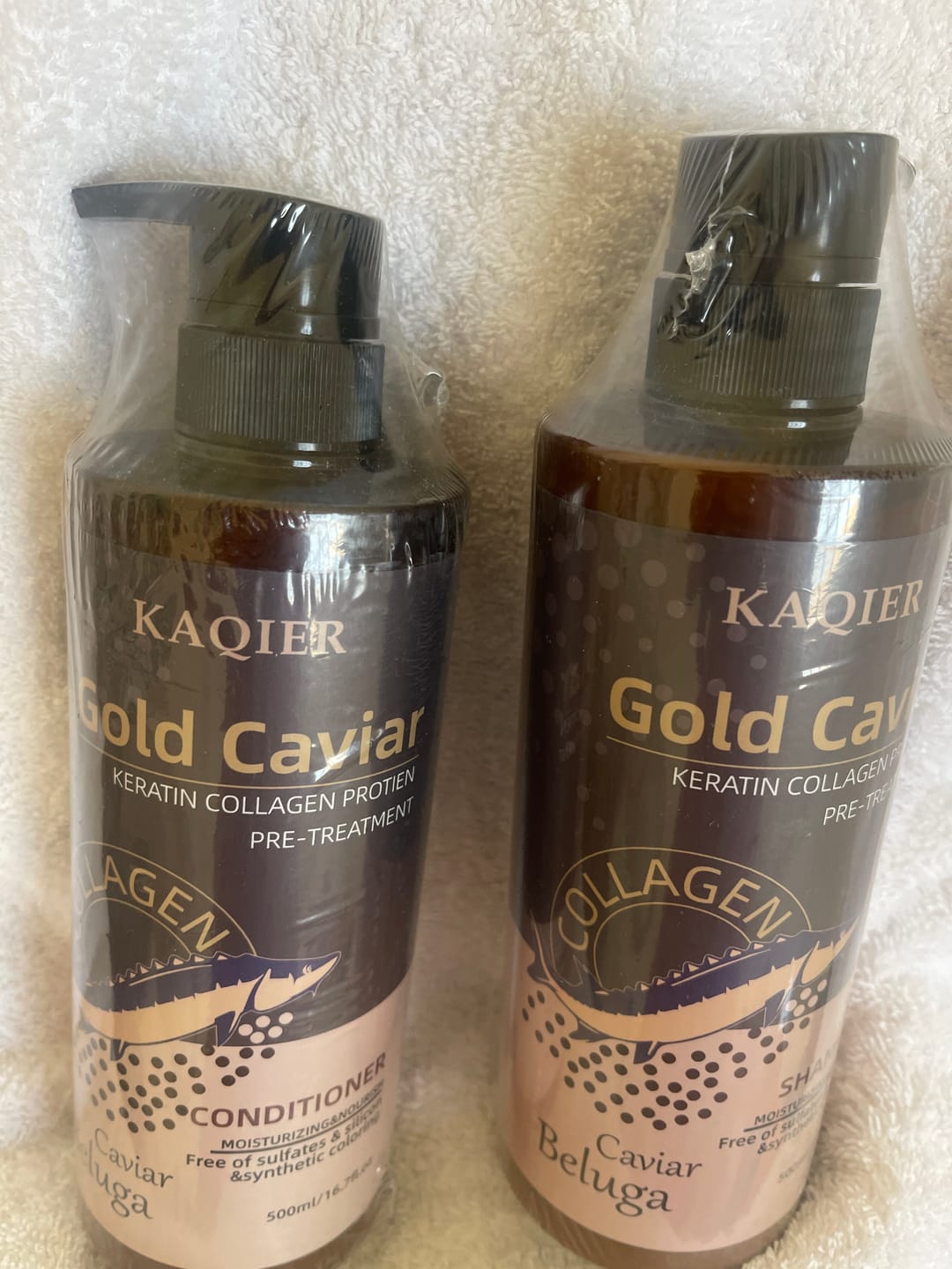 Customer photo review of Gold Caviar Nourishing Keratin Collagen hair set- 4 products