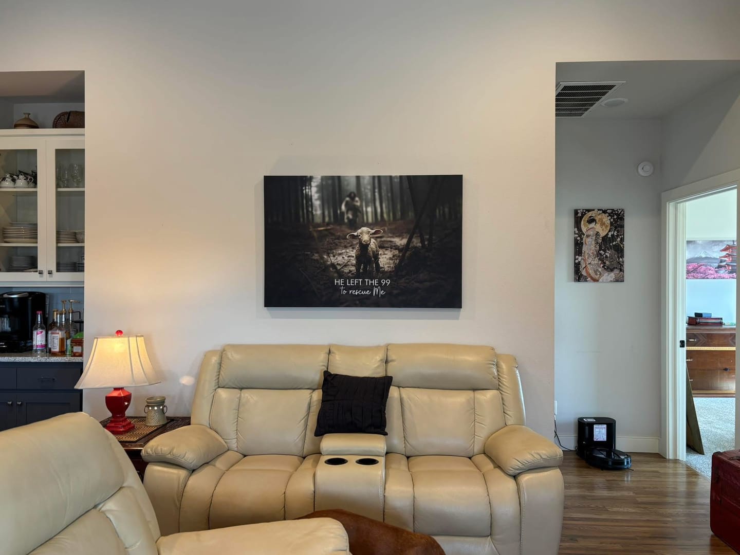 Customer photo review of He Left the 99 to Rescue Me, Jesus and Lost Sheep, Wall Art Canvas
