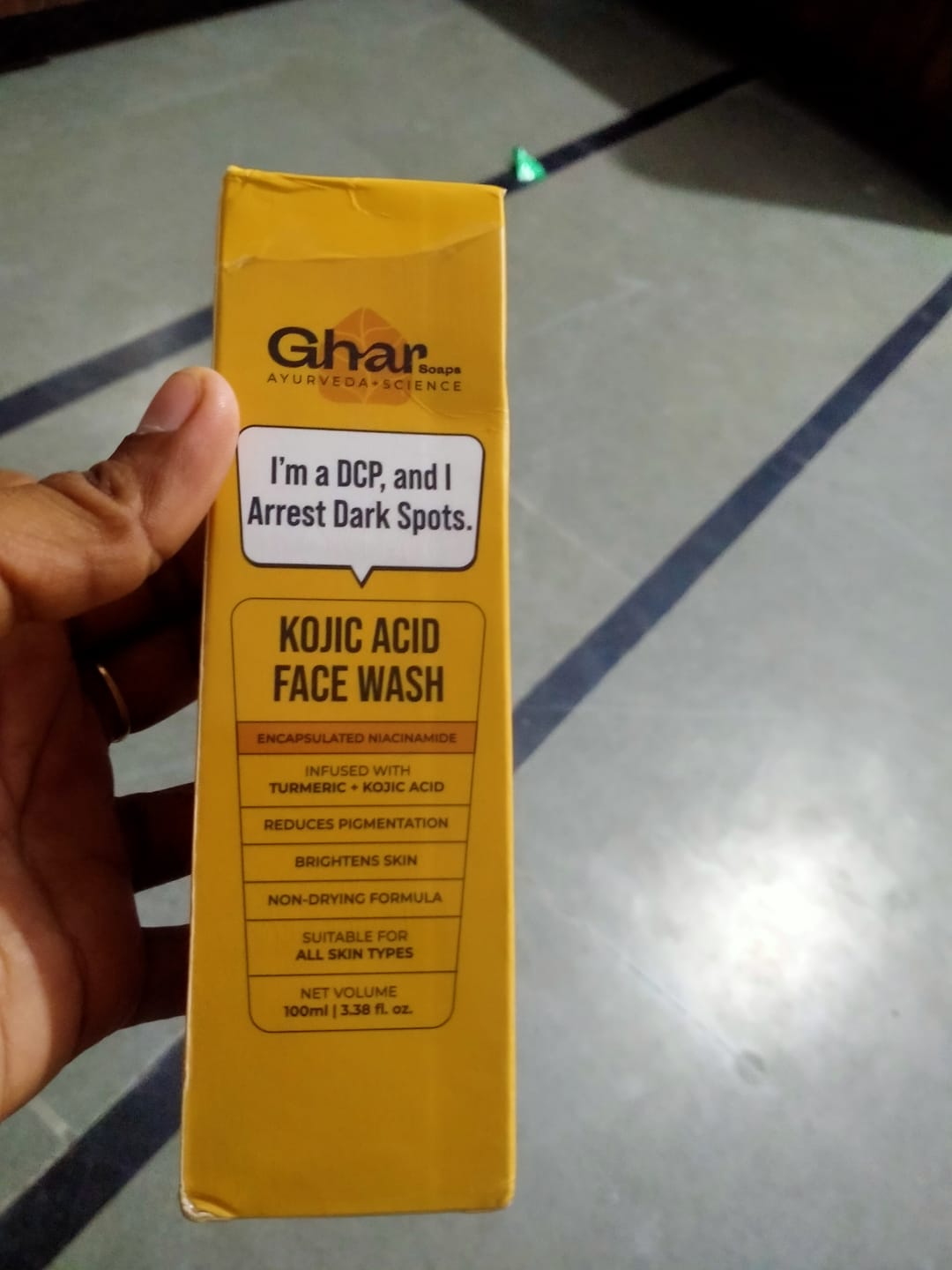 Customer photo review of Kojic Acid & Turmeric Face Wash