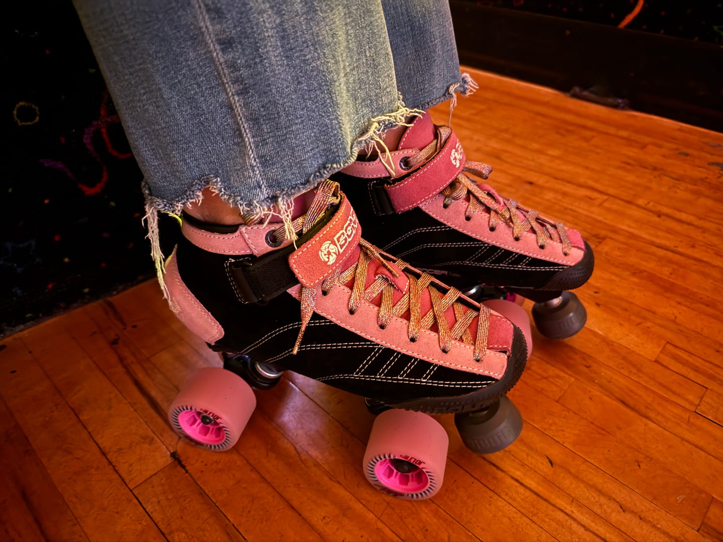 Customer photo review of MyBonts Prostar Suede Roller Skate Boots