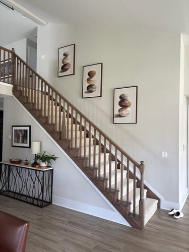 Customer photo review of Set Of 3 Minimalist Calming Neutral Stacked Stones Wall Art