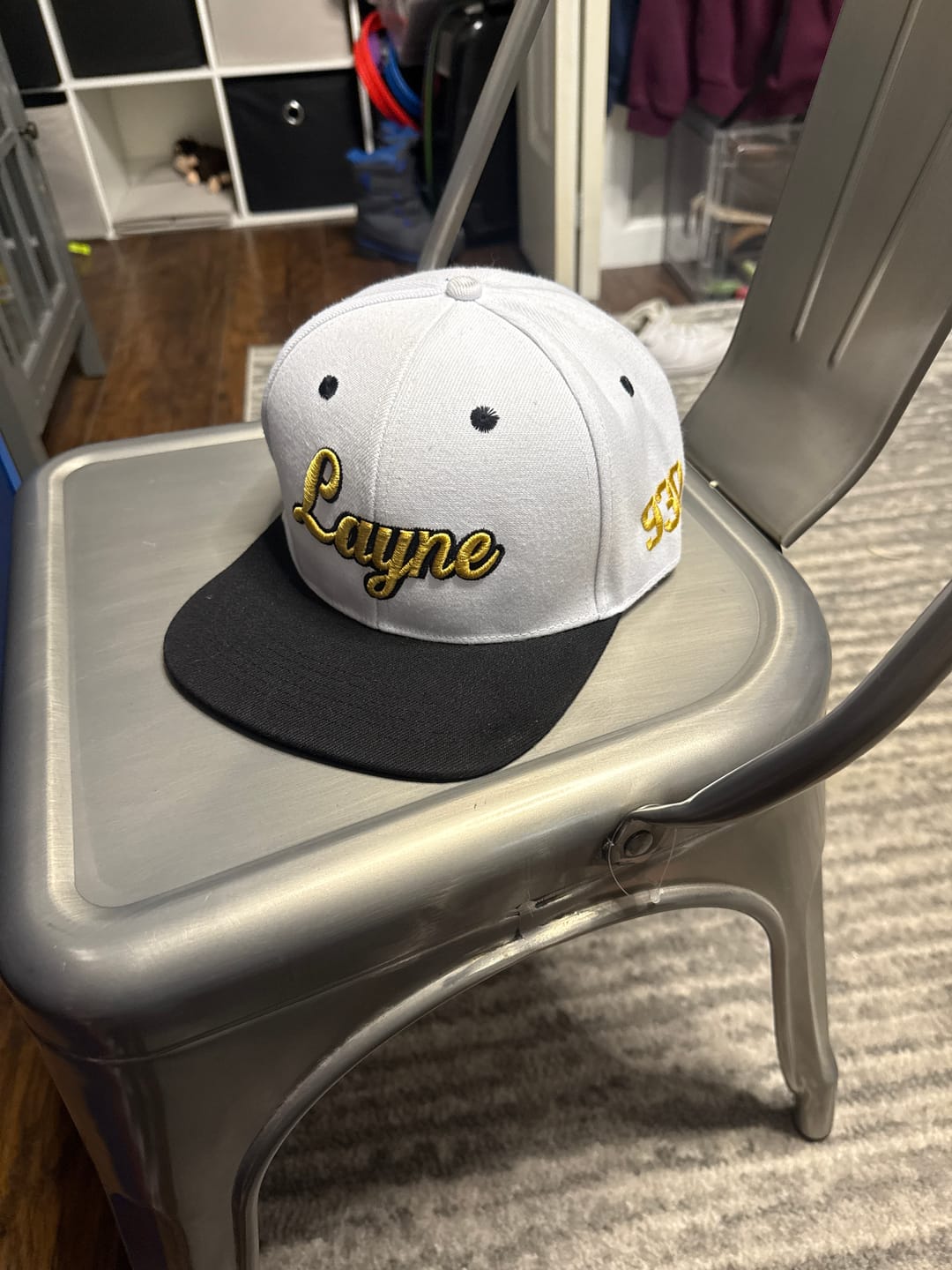 Customer photo review of Custom White Black 3D Puff Embroidery Flat Embroidery Casual Sport Baseball Cap