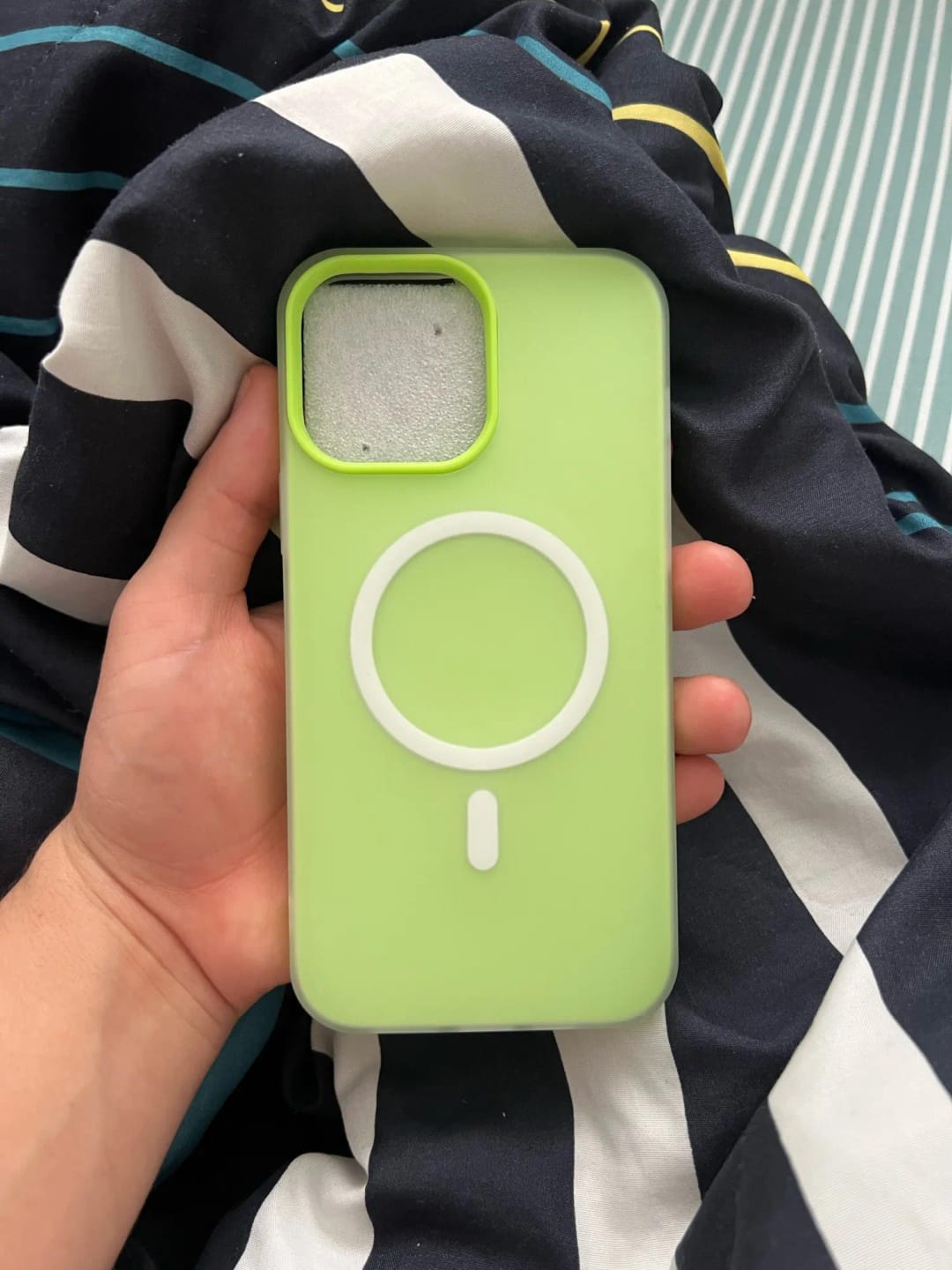 Customer photo review of LuxuryKase Magnetic Silicone Candy Case | Mag-Safe Compatible | Slim Protective Case | Lightweight & Flexible | Wireless Charging | Soft Matte Finish For iPhone