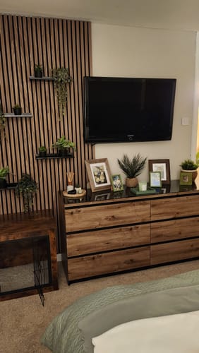 Customer photo review of Premium Acoustic Slatted Wall Panel (Multiple Colours)