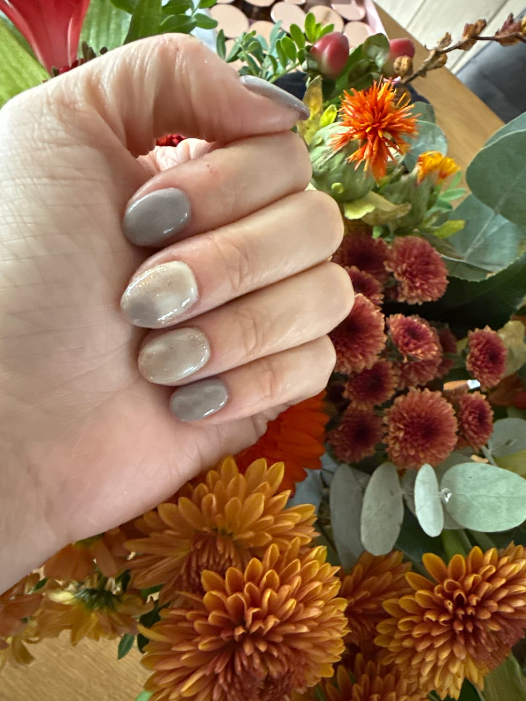 Customer photo review of Autumn Tea Gold Dipping Powder