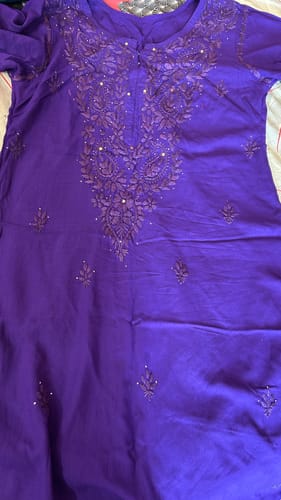Customer photo review of Purple Rayon mukaish Long Kurta