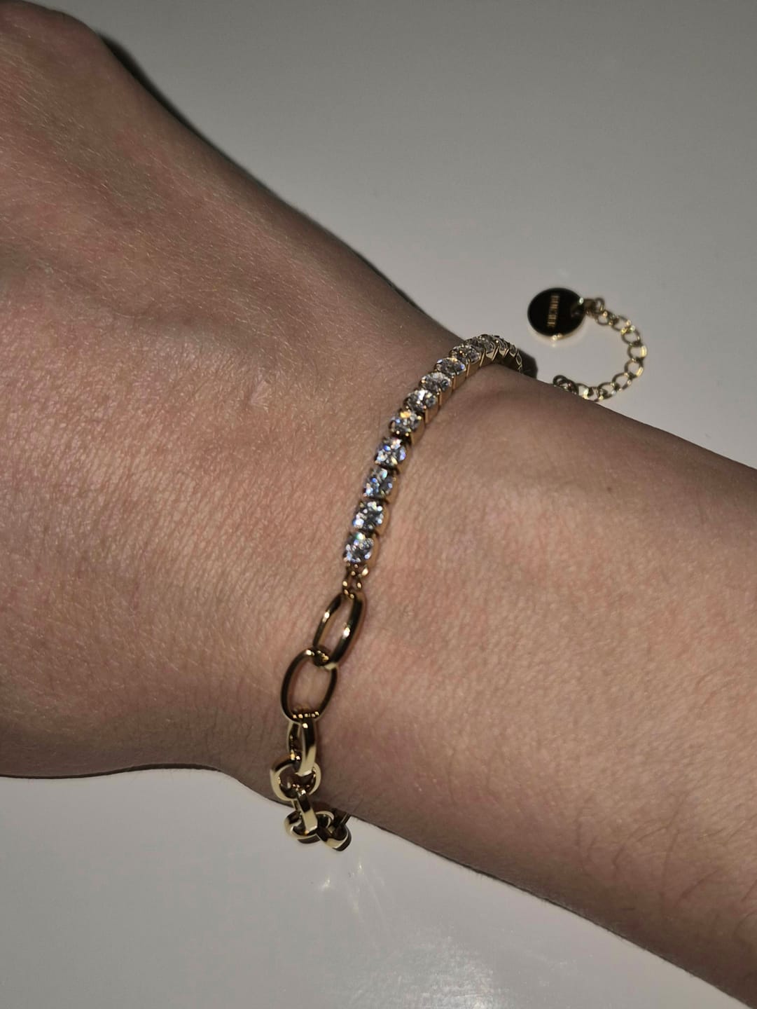 Customer photo review of Jade Gold Bracelet