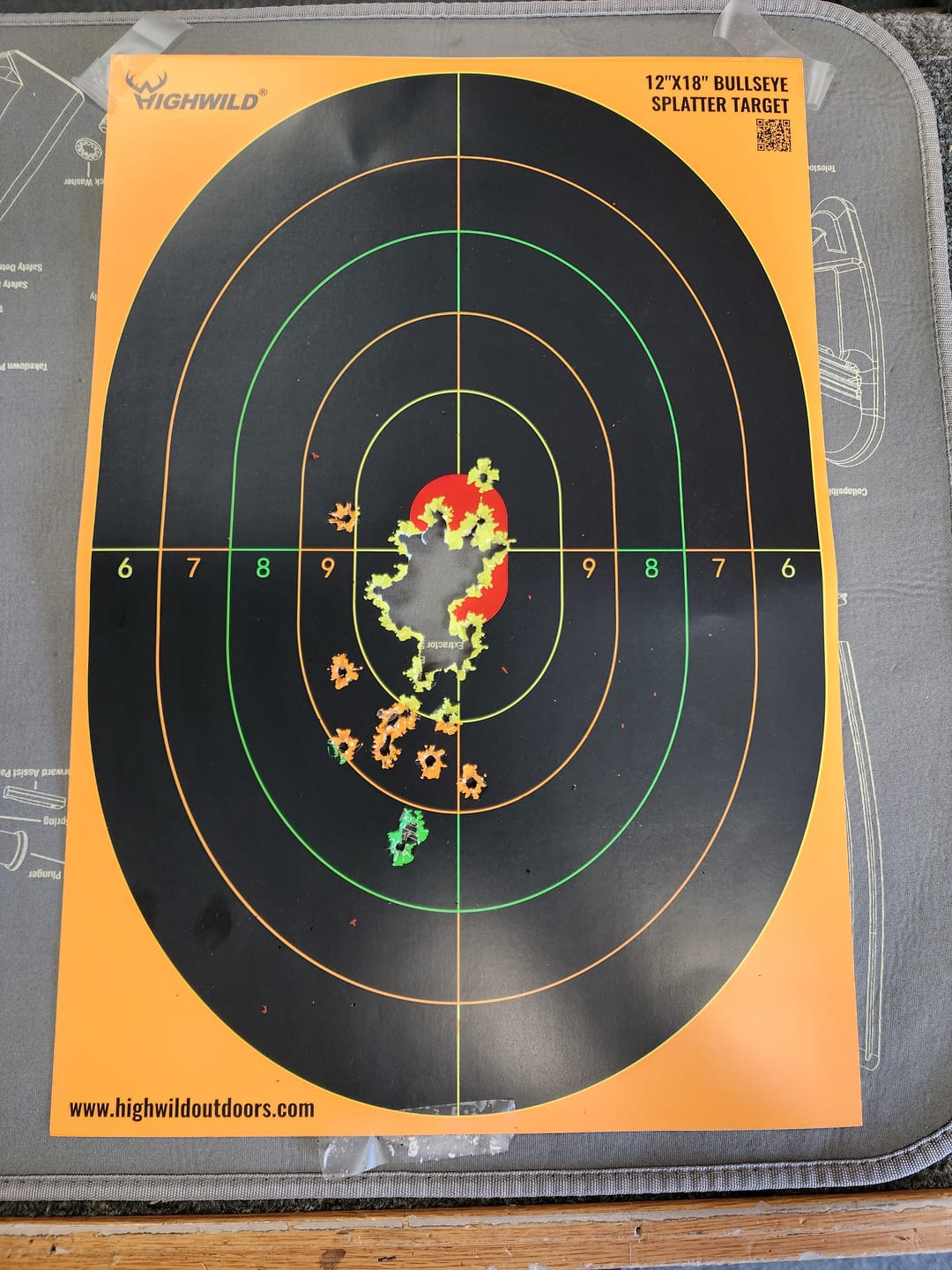 Customer photo review of Sight in Splatter Shooting Range Targets - Splash Effect of Multiple Colors - 12 x 18 Inch