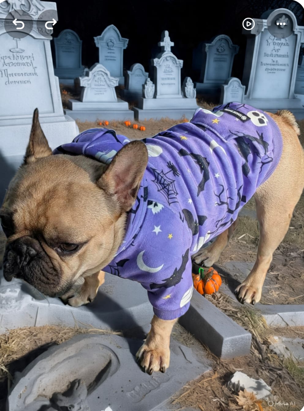 Customer photo review of Halloween Dog Hoodies (Limited Edition)