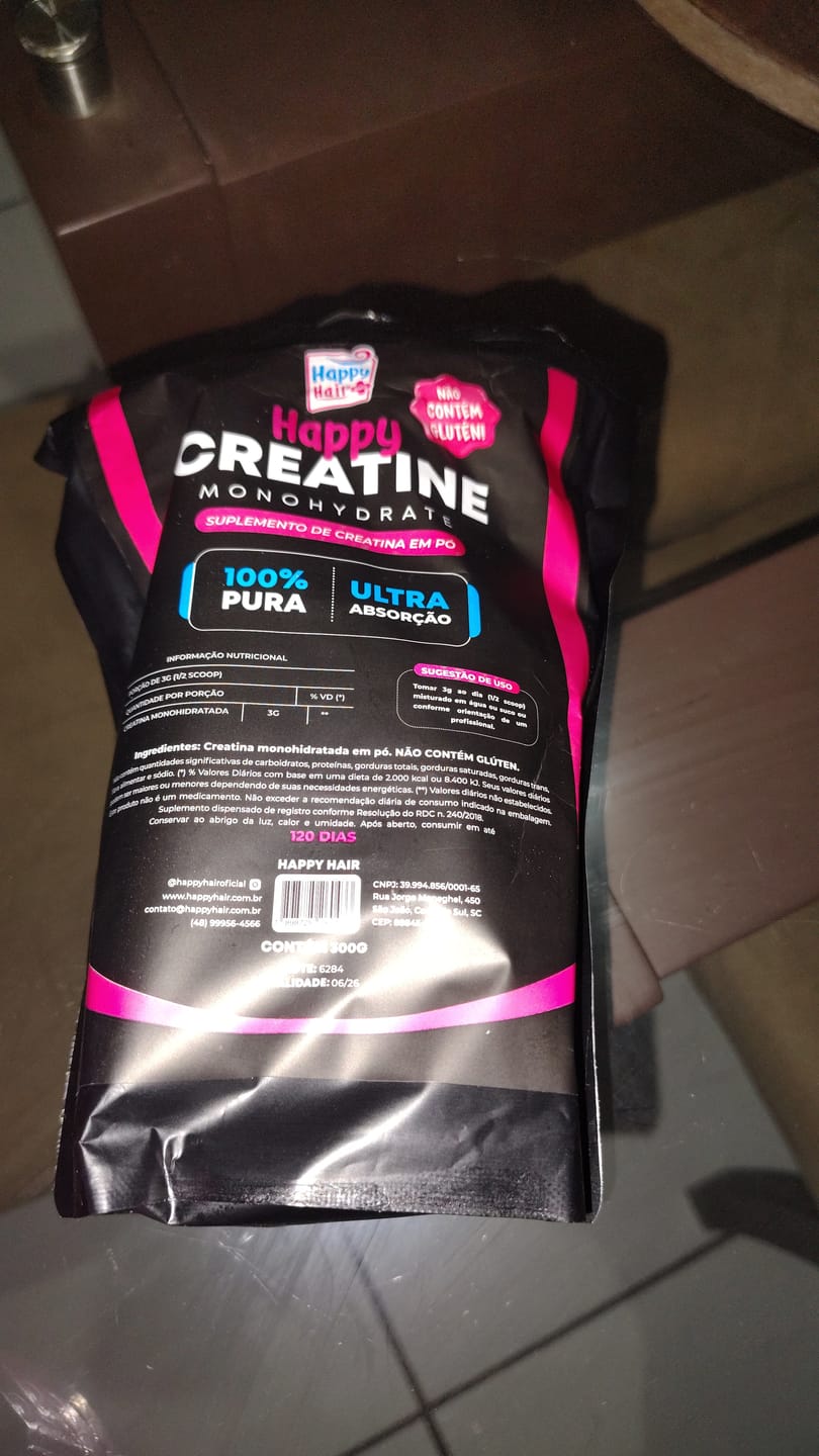 Customer photo review of Creatina Monohidratada 100% Pura 300g - Happy Creatine
