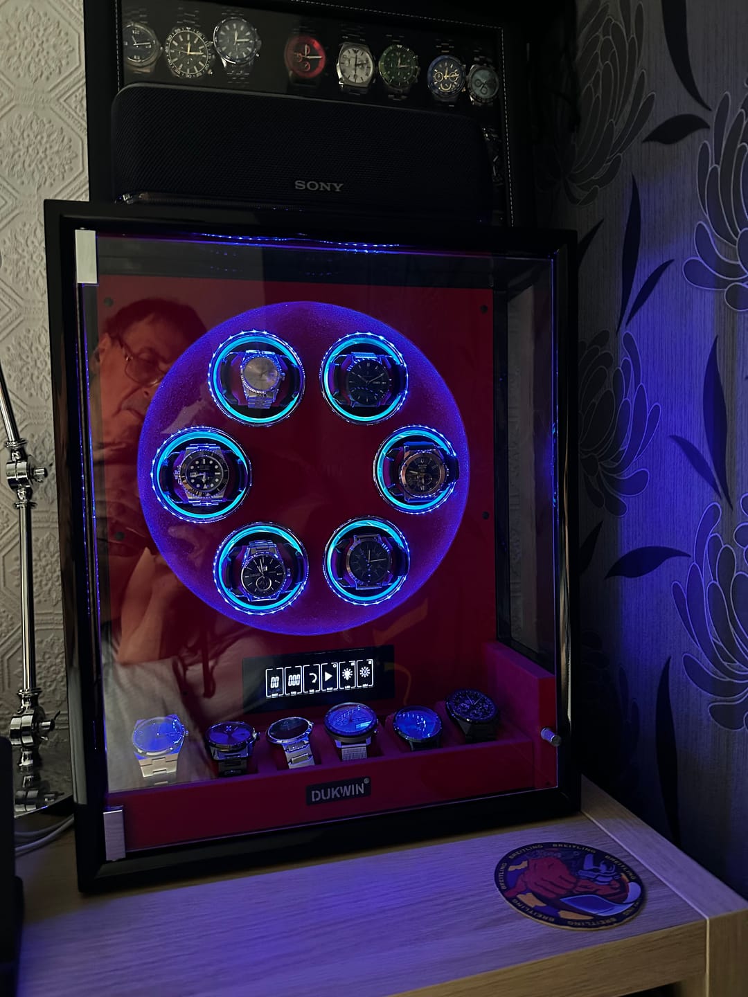 Customer photo review of VIRTUOSO – Premium 6 Watch Winder with Fingerprint Lock & Extra Storage - Red