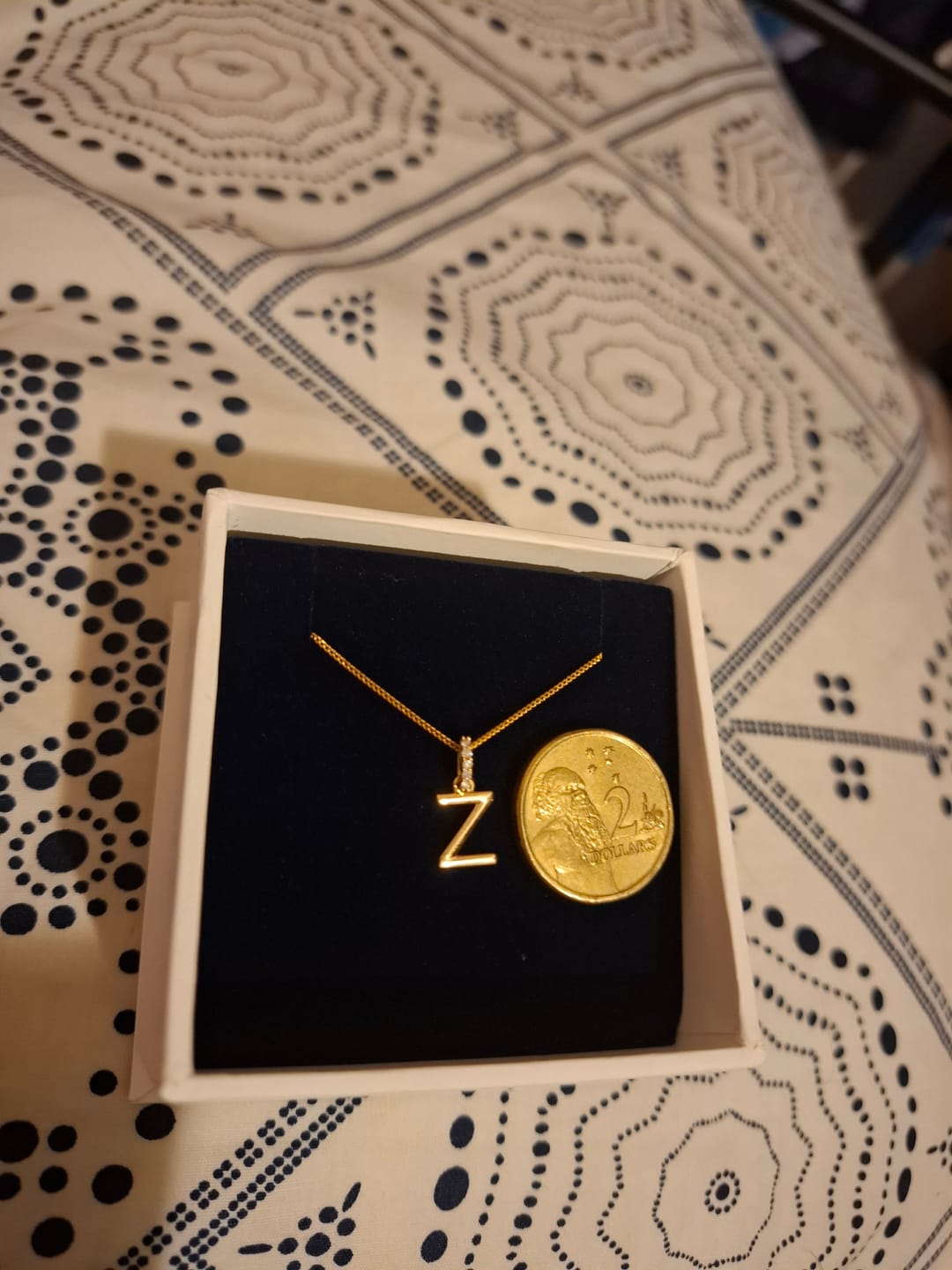 Customer photo review of Initial Diamond Bail Pendant in 9ct Yellow Gold