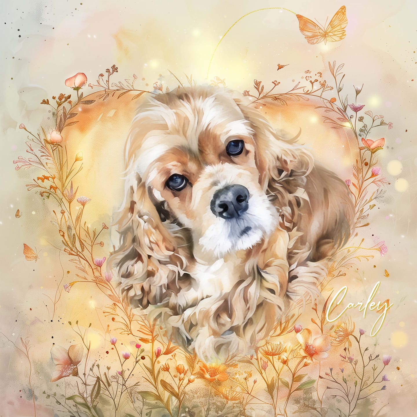 Customer photo review of Custom Watercolor Pet Portrait – BlossomTails