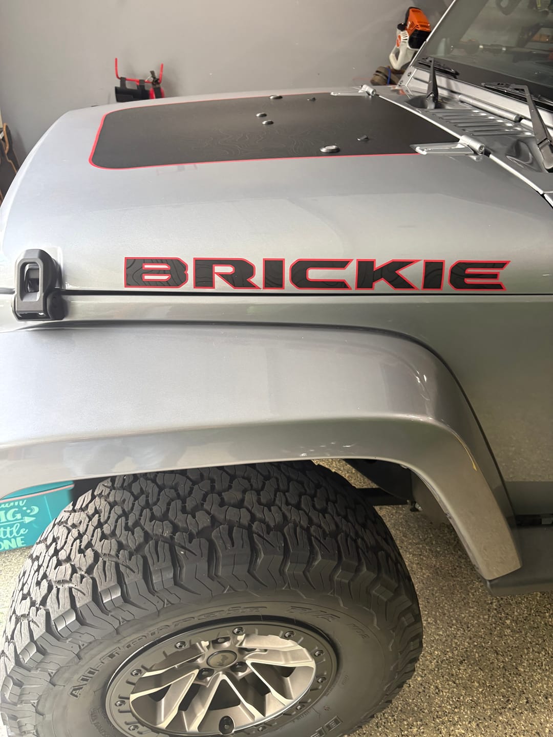 Customer photo review of Premium Black Topo Hood Lettering | Set of 2