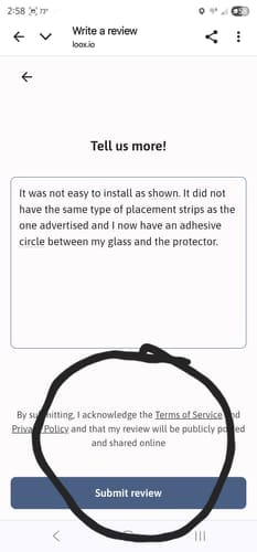 Customer photo review of 3 in 1 Screen Protector - Samsung-S