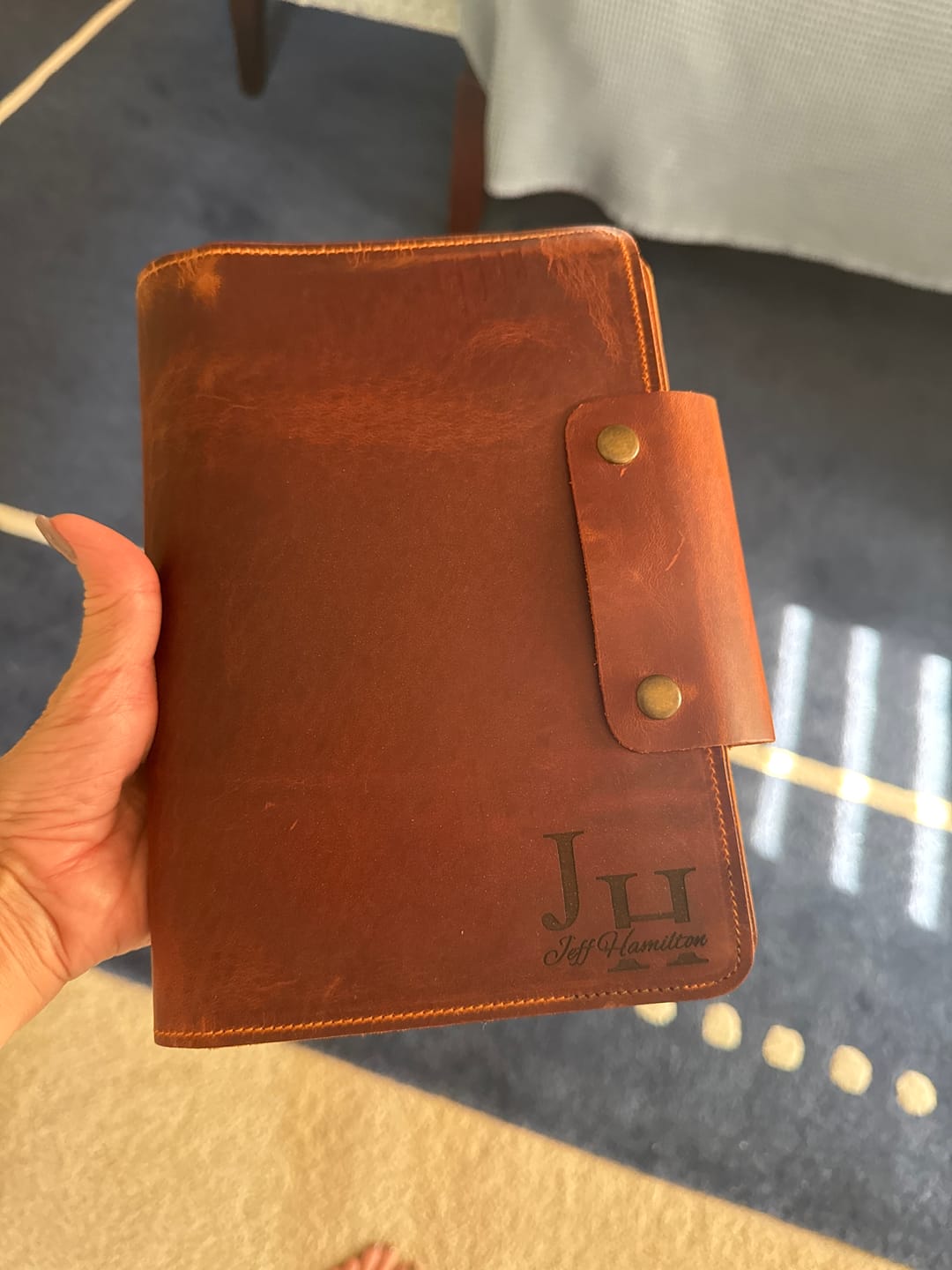 Customer photo review of Personalized Refillable Leather Journal, Company Gift