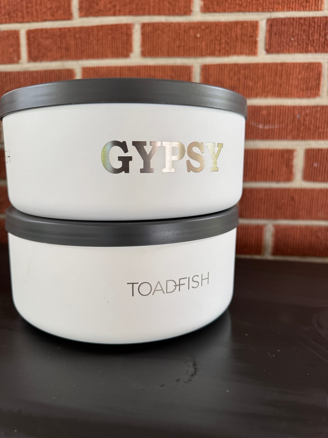 Customer photo review of Custom Engraved Dog Bowl