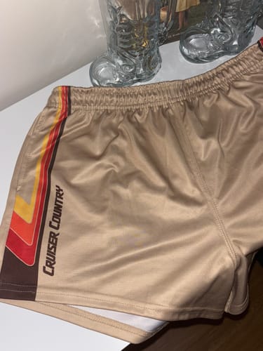 Customer photo review of 🔥NEW🔥 Cruiser Country Footy Shorts WITH POCKETS (SAND)