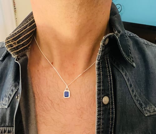 Customer photo review of Solitaire Necklace - Silver Sapphire