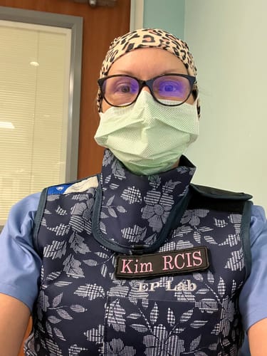 Customer photo review of DuoStyle Scrub Hat - Pink Boots